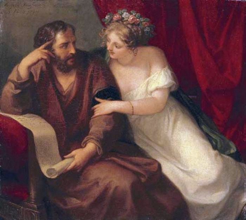 Phryne Seducing The Philosopher Zenokrates by Angelica Kauffman